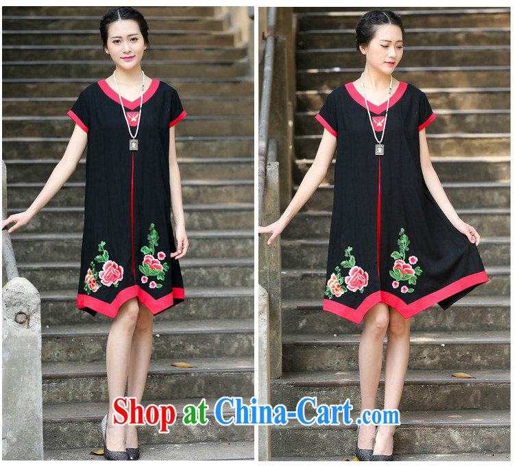 2015 new summer stitching embroidered jacquard ethnic wind dresses cotton the female, long C 1132 black XXL pictures, price, brand platters! Elections are good character, the national distribution, so why buy now enjoy more preferential! Health