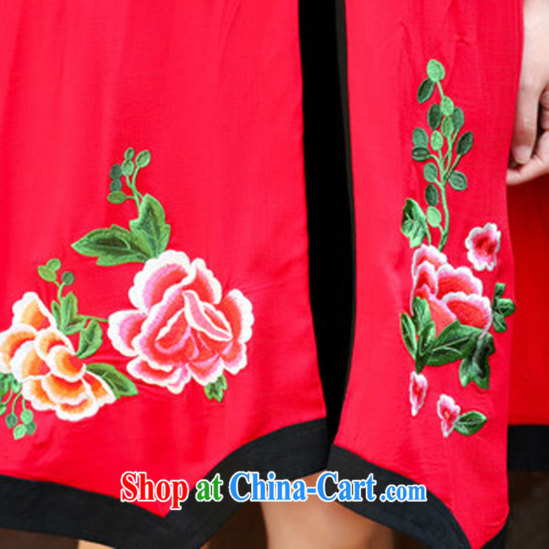 2015 new summer stitching embroidered jacquard ethnic wind dresses cotton the female, long, 1132 C black XXL, Elizabeth, Gil (SHAJINI), shopping on the Internet