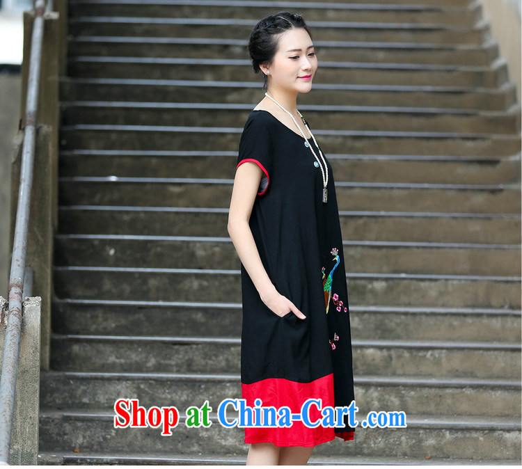 2015 new summer stitching embroidered jacquard ethnic wind dresses cotton the female, long C 1131 black XXXL pictures, price, brand platters! Elections are good character, the national distribution, so why buy now enjoy more preferential! Health