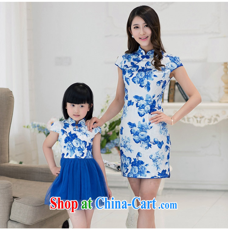Mansfield, valley, summer 2015 new short-sleeved the forklift truck blue and white porcelain antique cheongsam dress parent-child with mother and daughter summer blue S pictures, price, brand platters! Elections are good character, the national distribution, so why buy now enjoy more preferential! Health