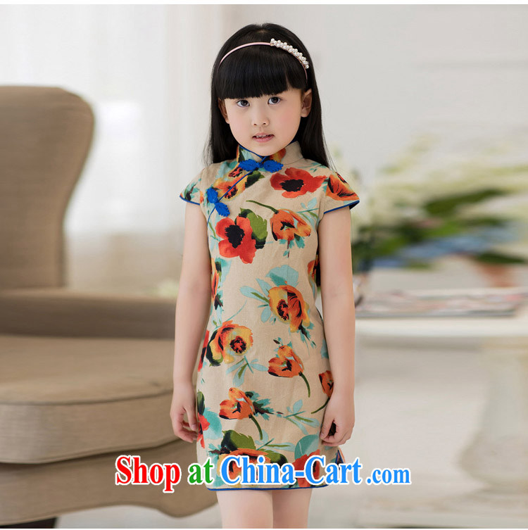 The beautiful valley 2015 new short-sleeved round-collar, the stamp duty retro on the truck-mounted cheongsam dress qipao child female butterfly flower S pictures, price, brand platters! Elections are good character, the national distribution, so why buy now enjoy more preferential! Health