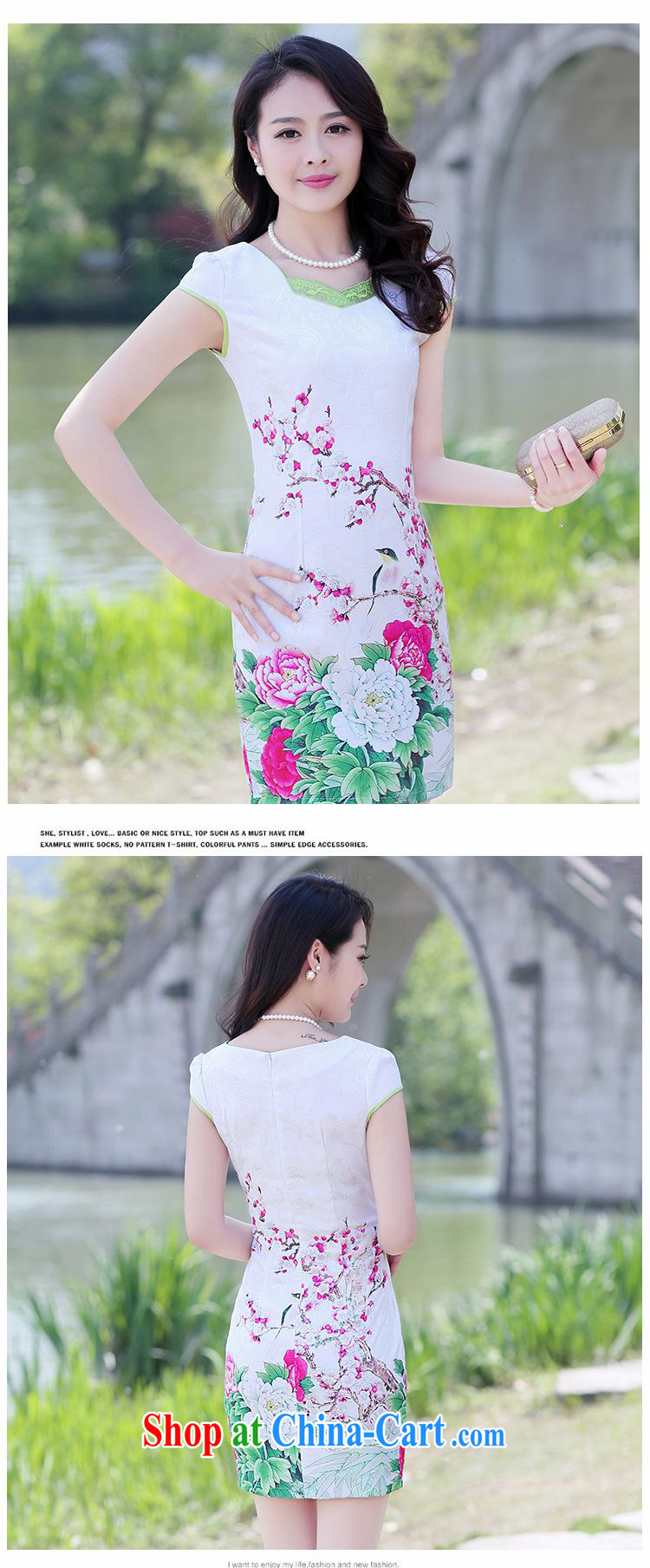 Silent Spring and Summer 2015 new, modern day improved short cheongsam lady cultivating larger graphics thin floral retro dresses girls in 6968 blue flouncing XXXL pictures, price, brand platters! Elections are good character, the national distribution, so why buy now enjoy more preferential! Health