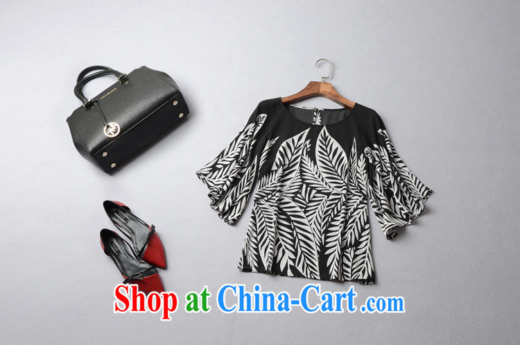 9 month female * 2015 spring and summer new European and American female Reed leaves stamp horn cuff short sleeves shirt T 42,509 white XL pictures, price, brand platters! Elections are good character, the national distribution, so why buy now enjoy more preferential! Health