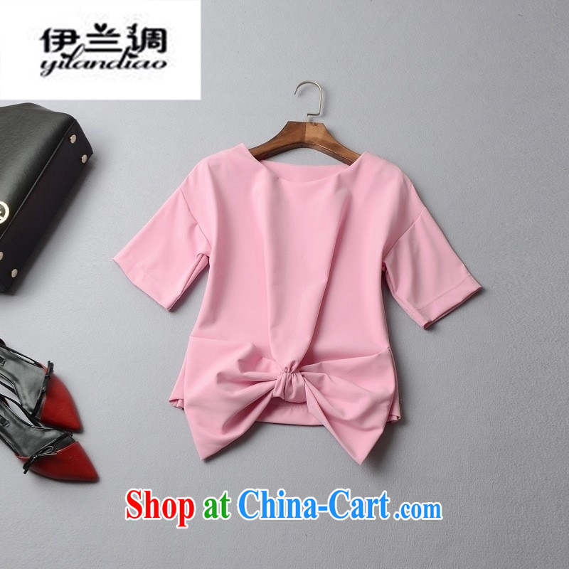 9 month female * 2015 spring and summer, the United States and Europe female round-collar short-sleeve, with the bow-tie solid T pension 42,507 L red, blue, and shopping on the Internet