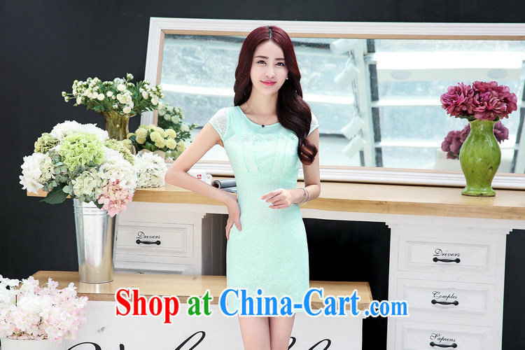 Mrs M, summer 2015 new stylish solid wood drill cultivating cheongsam graphics style light blue XXL pictures, price, brand platters! Elections are good character, the national distribution, so why buy now enjoy more preferential! Health