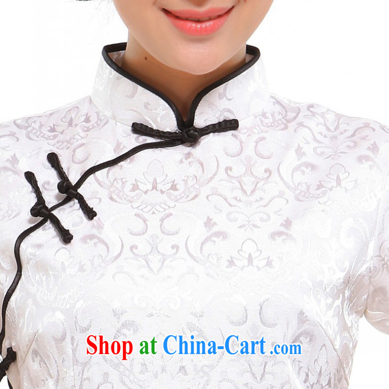 Dresses summer 2015 stylish new improved stylish dresses sexy beauty retro upscale the forklift truck cheongsam dress white L silence, once and for all, and shopping on the Internet