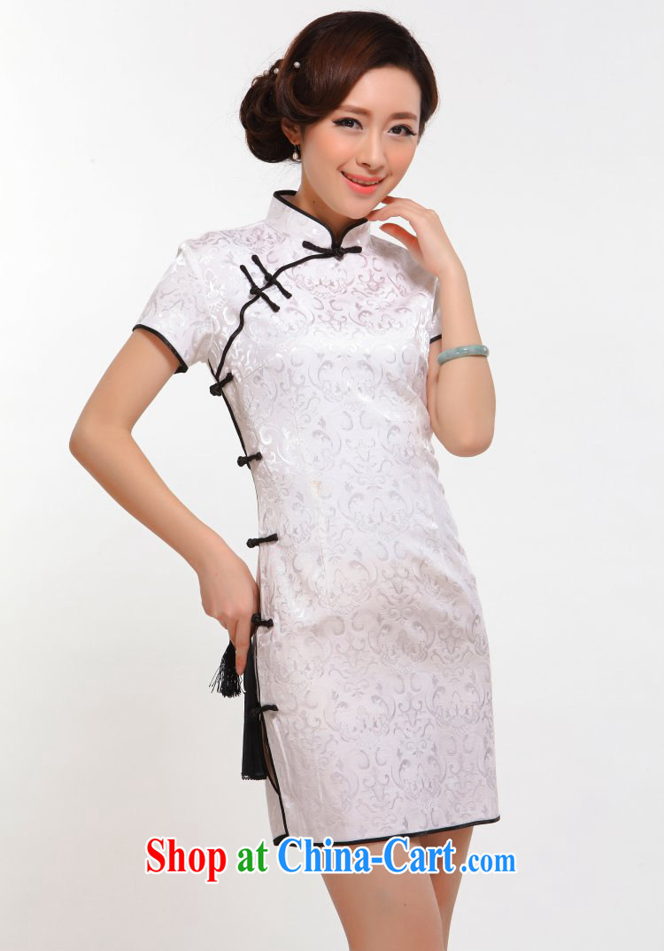 Dresses summer 2015 stylish new improved stylish dresses sexy beauty retro upscale the forklift truck cheongsam dress white L pictures, price, brand platters! Elections are good character, the national distribution, so why buy now enjoy more preferential! Health
