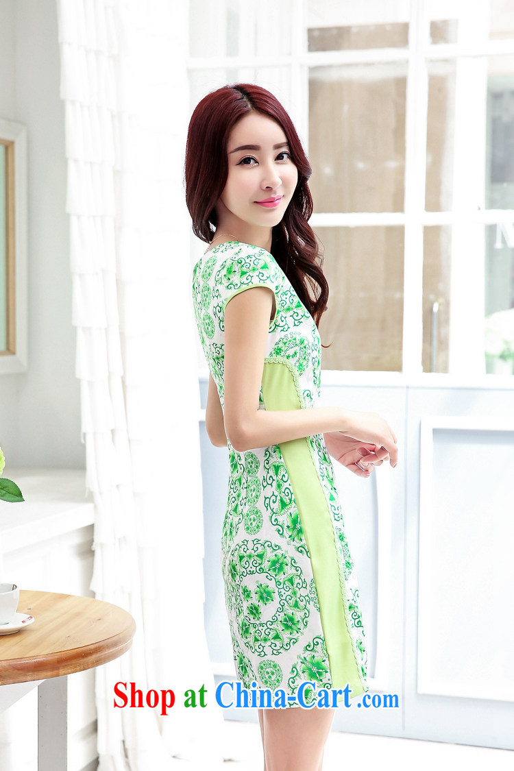 Mrs M, summer 2015 new personality, simple round-collar waist knocked color stamp elegance dresses green XL pictures, price, brand platters! Elections are good character, the national distribution, so why buy now enjoy more preferential! Health
