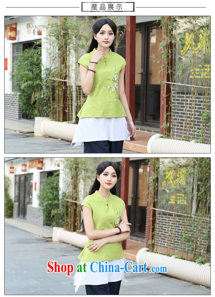China classic original hand-painted cotton the Chinese cheongsam blouses spring and summer improved national-cultural aura yellow and green XXL pictures, price, brand platters! Elections are good character, the national distribution, so why buy now enjoy more preferential! Health