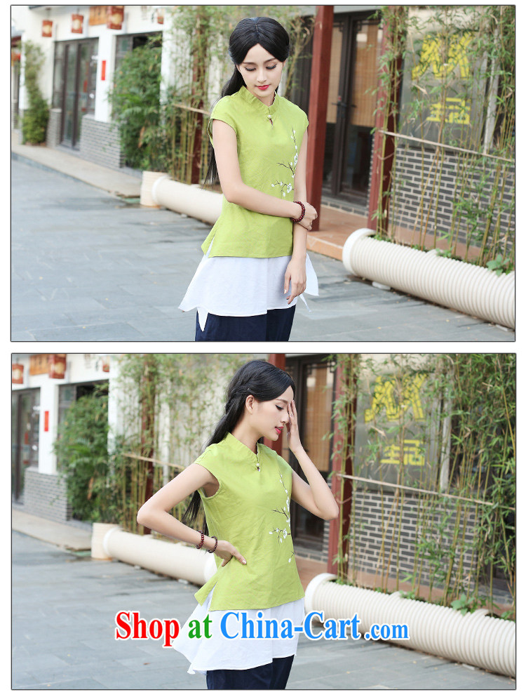 China classic original hand-painted cotton the Chinese cheongsam blouses spring and summer improved national-cultural aura yellow and green XXL pictures, price, brand platters! Elections are good character, the national distribution, so why buy now enjoy more preferential! Health