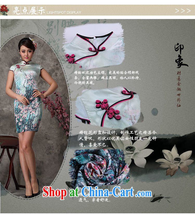 (MU, charm -- heavy silk improved short-sleeve short sauna Silk Cheongsam dress dresses factory sales suit XXL pictures, price, brand platters! Elections are good character, the national distribution, so why buy now enjoy more preferential! Health