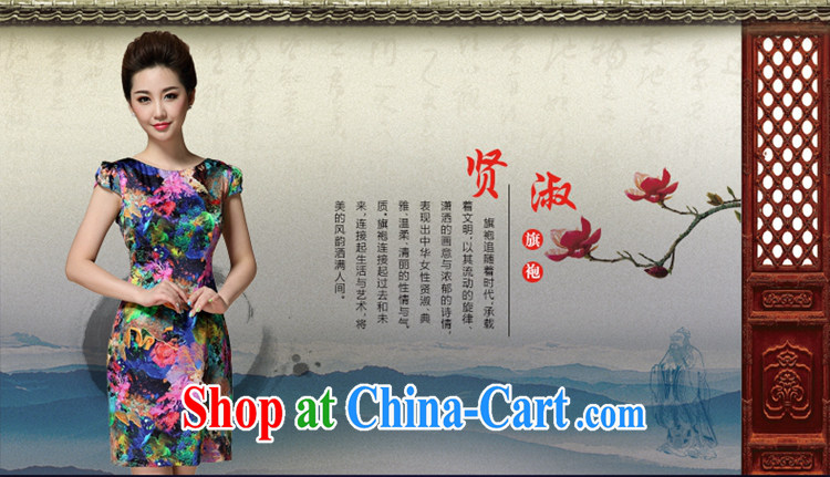 Diane of Mephidross 2015 summer, new stamp duty round-collar short-sleeve mother load dresses beauty charm antique dresses blue stamp XXXL pictures, price, brand platters! Elections are good character, the national distribution, so why buy now enjoy more preferential! Health