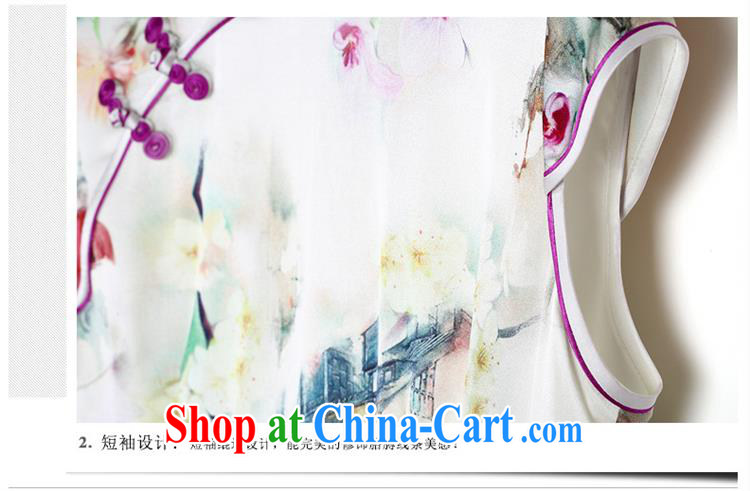 Mu Lan charm spring 2015 new cheongsam Silk Cheongsam high graphics thin Chinese Antique dresses white XXL pictures, price, brand platters! Elections are good character, the national distribution, so why buy now enjoy more preferential! Health