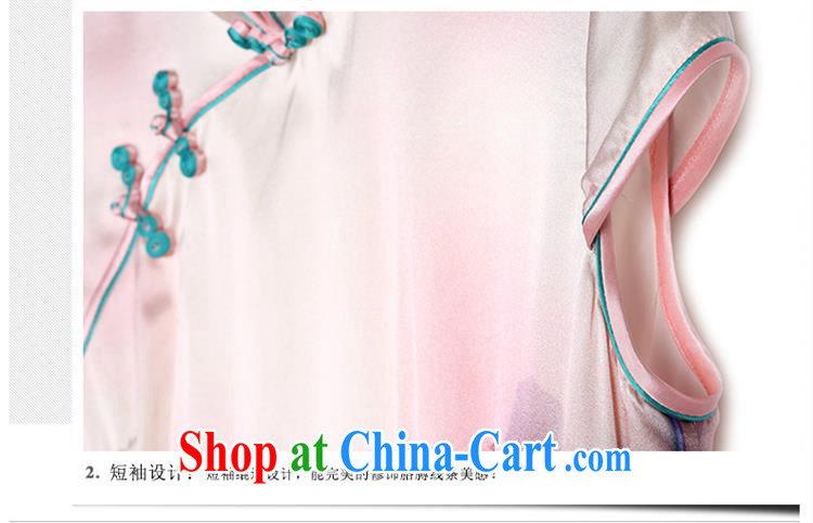 New Listing sauna Silk Cheongsam simple and elegant and exclusive heavy silk summer Lotus beauty dresses pink XXL pictures, price, brand platters! Elections are good character, the national distribution, so why buy now enjoy more preferential! Health
