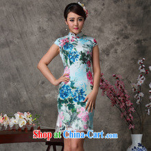 Mu Lan charm bubbles blue 12,015 new retro improved stylish short Silk Cheongsam dress summer 8029 blue XXL pictures, price, brand platters! Elections are good character, the national distribution, so why buy now enjoy more preferential! Health