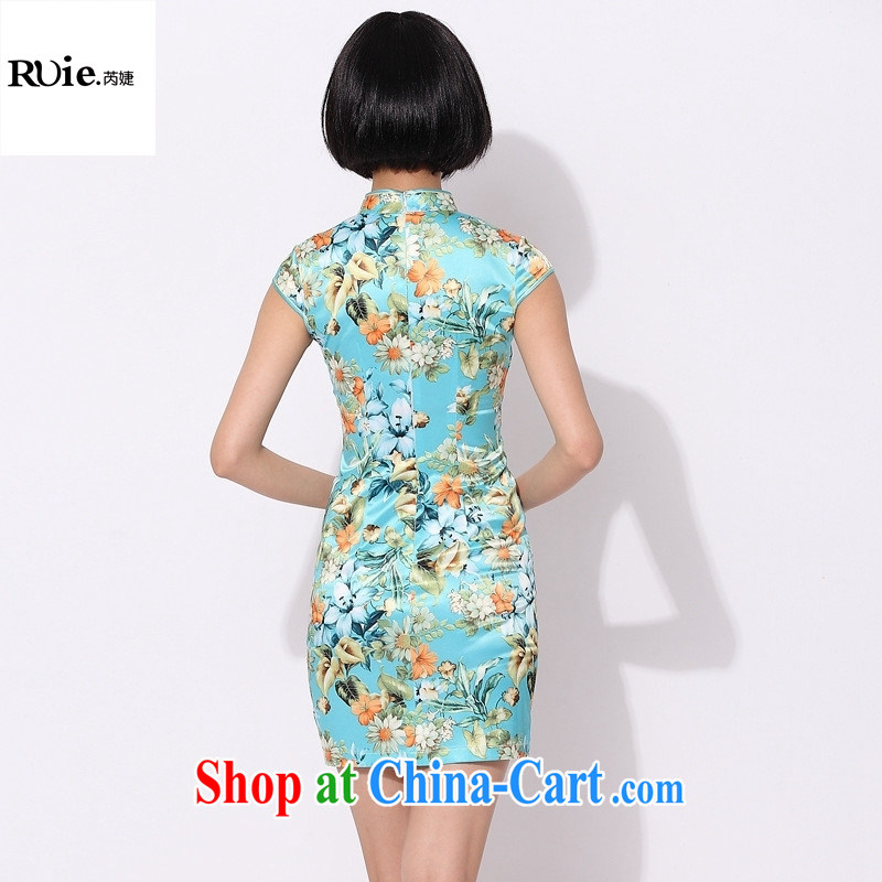2015 qipao cheongsam new improved stylish summer cotton cultivating cheongsam dress 2014 New Green XXL, health concerns (Rvie .), and shopping on the Internet