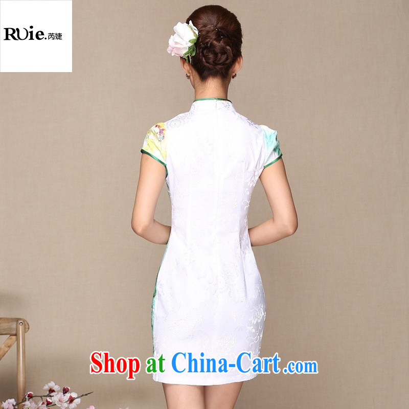 Goods Manufacturers summer new antique Chinese qipao daily short, improved stylish dresses white XXL, health concerns (Rvie .), and, on-line shopping