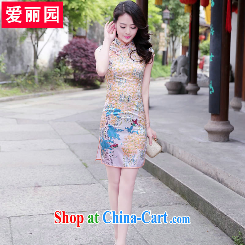 Alice Park 2015 summer new women with short skirts stamp dress retro improved daily cultivating the waist double the forklift truck, dresses skirts small perfume XXL, Alice Park (aliyuan), online shopping