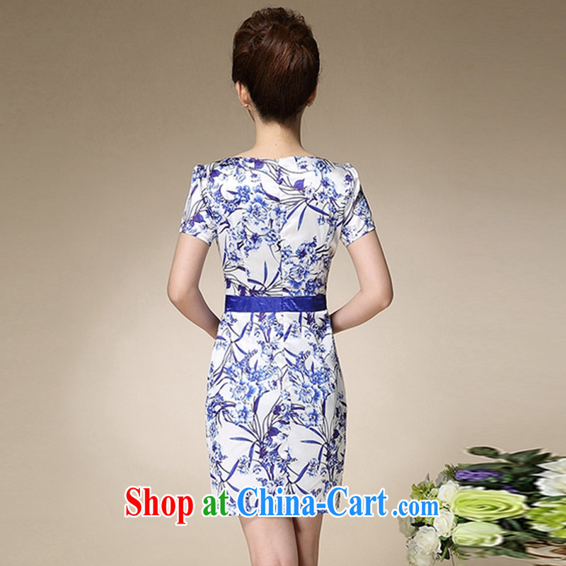 Diane of 2015 vines into cultivating summer skirts dresses girls and white porcelain stamp collection waist graphics thin mother with further than short-sleeved skirt blue XXXL, Diane of Mephidross (DAISUMAN), online shopping