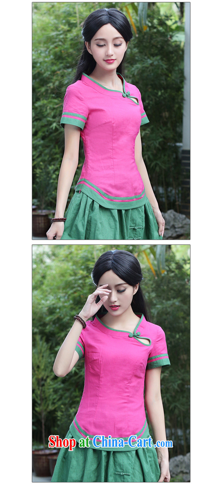 China classic original Han-chinese T-shirt, summer dresses T-shirt short-sleeved shirt T Chinese national costume Magenta XXL pictures, price, brand platters! Elections are good character, the national distribution, so why buy now enjoy more preferential! Health