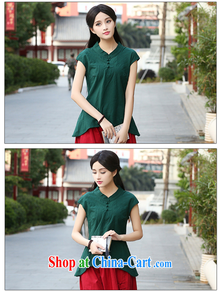 China classic Solid Color daily cotton Ma Chinese qipao Ms. T-shirt summer T pension literary tea service of Korea Ladies aubergine XXL pictures, price, brand platters! Elections are good character, the national distribution, so why buy now enjoy more preferential! Health