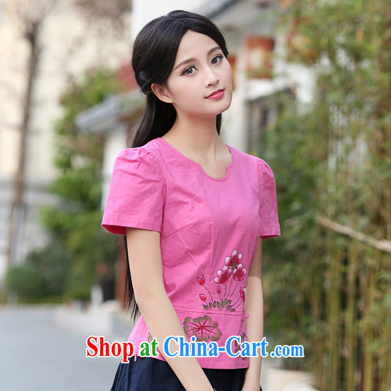 China classic original hand-painted cotton Ma China wind Tang Women's clothes 2015 summer arts day, served fresh small Magenta XXL, China Classic (HUAZUJINGDIAN), online shopping