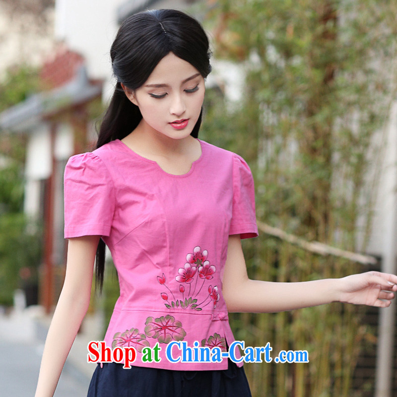China classic original hand-painted cotton Ma China wind Tang Women's clothes 2015 summer arts day, served fresh small Magenta XXL, China Classic (HUAZUJINGDIAN), online shopping