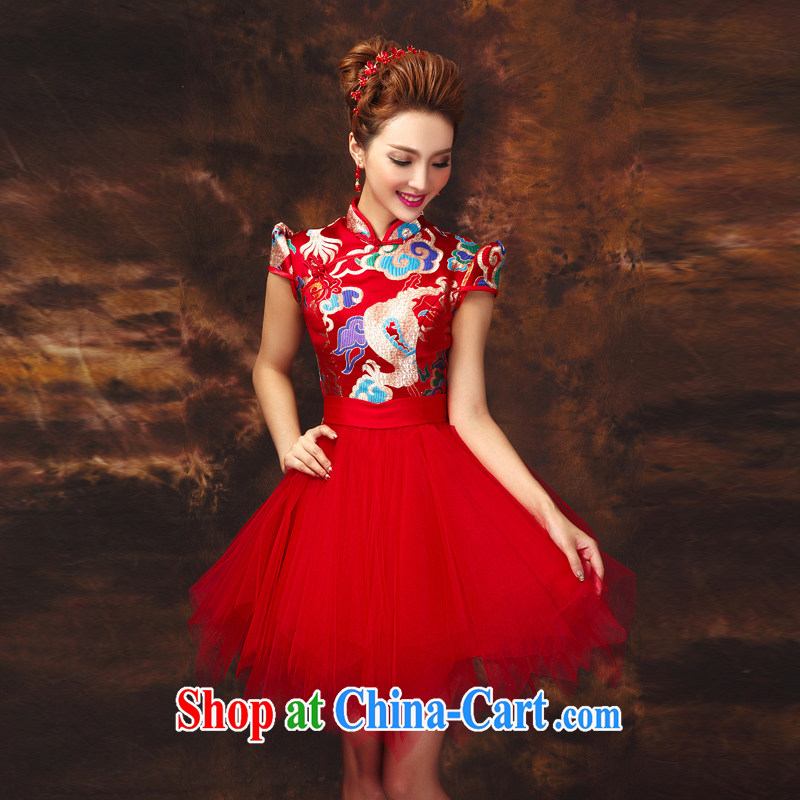 Toast clothing 2015 new summer dresses dresses improved Chinese marriage service performance sister dress shaggy dress short-sleeved Dragon can be done without the not-for-love, in accordance with China, and that, on-line shopping