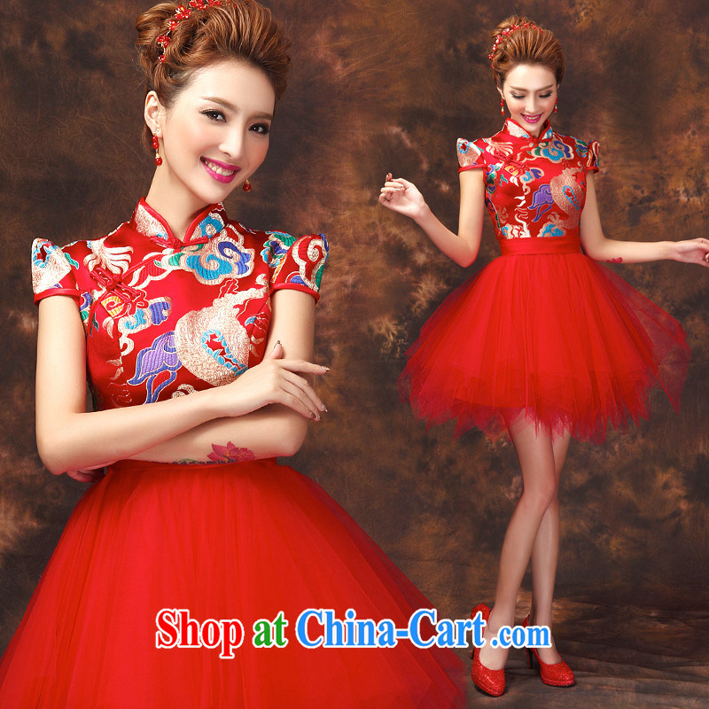 Toast clothing 2015 new summer dresses dresses improved Chinese marriage service performance sister dress shaggy dress short-sleeved Dragon can be done without the not-for-love, in accordance with China, and that, on-line shopping