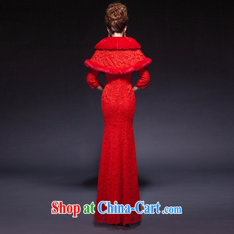 Toasting service 2015 new summer crowsfoot wedding dresses red short-sleeved Chinese lace a Field shoulder bridal gown red 7 sub-cuff can be done without the not-for-love, in accordance with China, shopping on the Internet