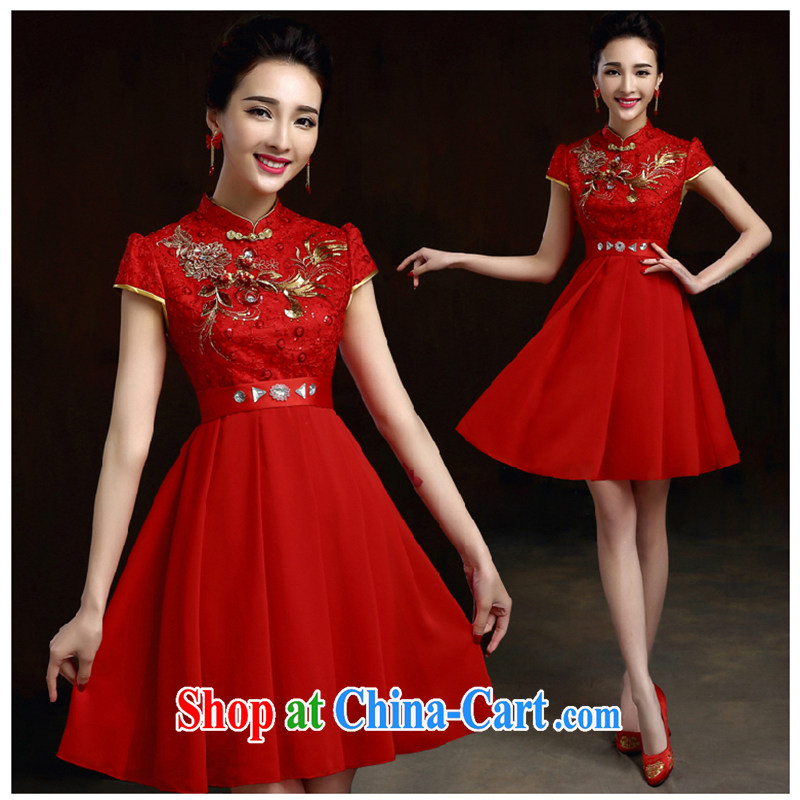 White first into some spring and summer evening dress 2015 new short, pregnant women dresses wedding toast service bridal gown red code graphics thin red XXL, white first about, shopping on the Internet