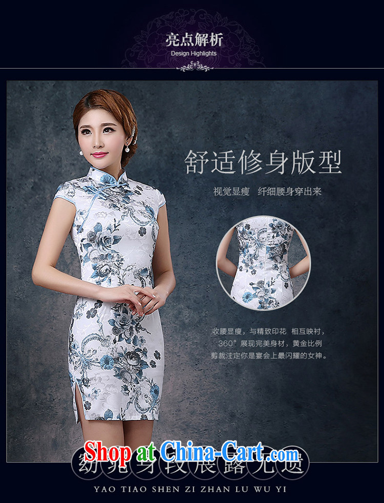 2015 new cheongsam dress, short-sleeved beauty graphics thin-waist improved daily outfit spring and summer mom with white XXL pictures, price, brand platters! Elections are good character, the national distribution, so why buy now enjoy more preferential! Health