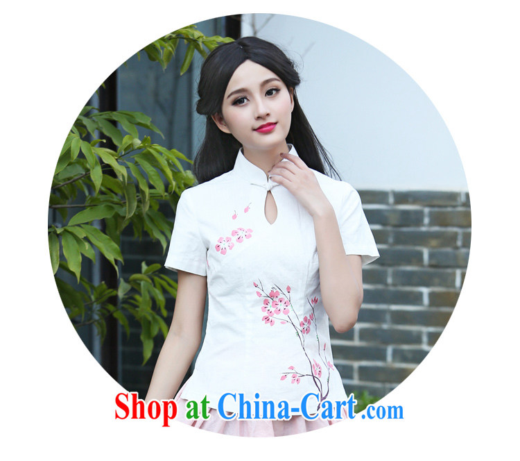 China classic original antique art Chinese wind cotton Ma hand-painted shirt ethnic wind Chinese, summer T-shirt white XXL pictures, price, brand platters! Elections are good character, the national distribution, so why buy now enjoy more preferential! Health