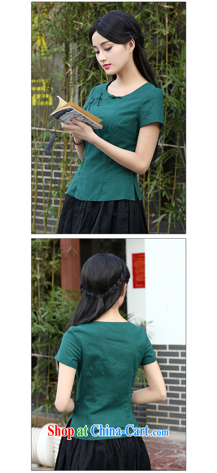 China classic Original Design Ethnic Wind Solid Color cotton Ma T-shirt Tang Women's clothes summer China wind Chinese arts green XXL pictures, price, brand platters! Elections are good character, the national distribution, so why buy now enjoy more preferential! Health