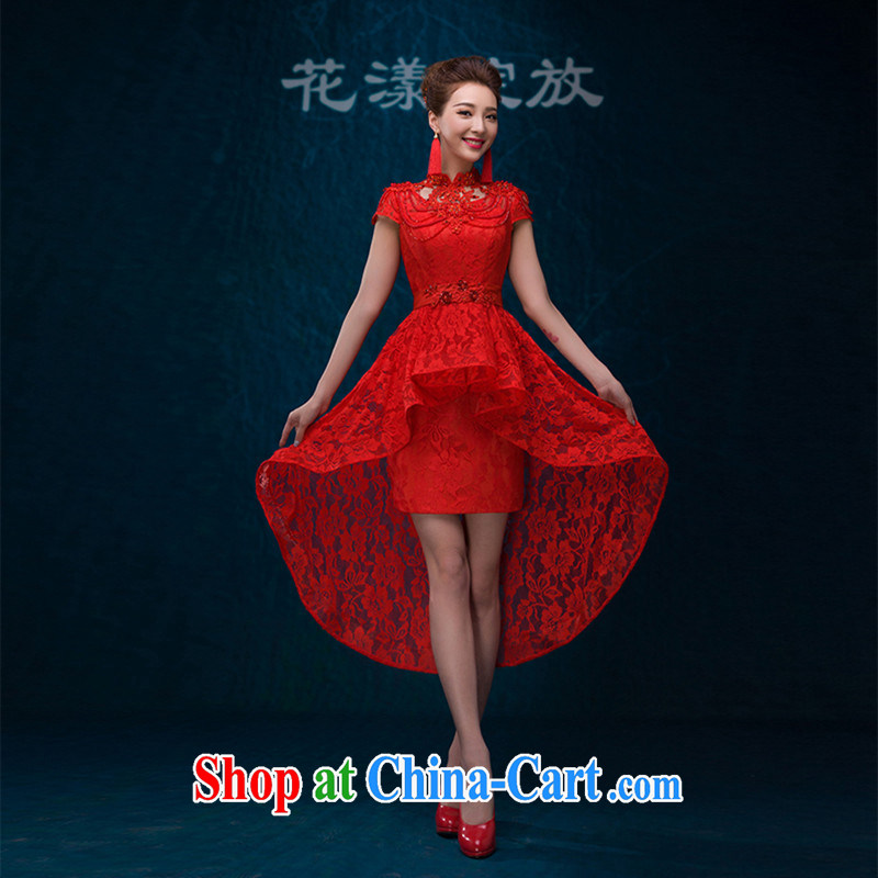 Toast clothing 2015 New Red lace short-sleeved high-waist pregnant women bridal wedding dress beauty dresses dresses Mary Magdalene chest, shoulder chain can be set to Do not do not change, love, and, shopping on the Internet