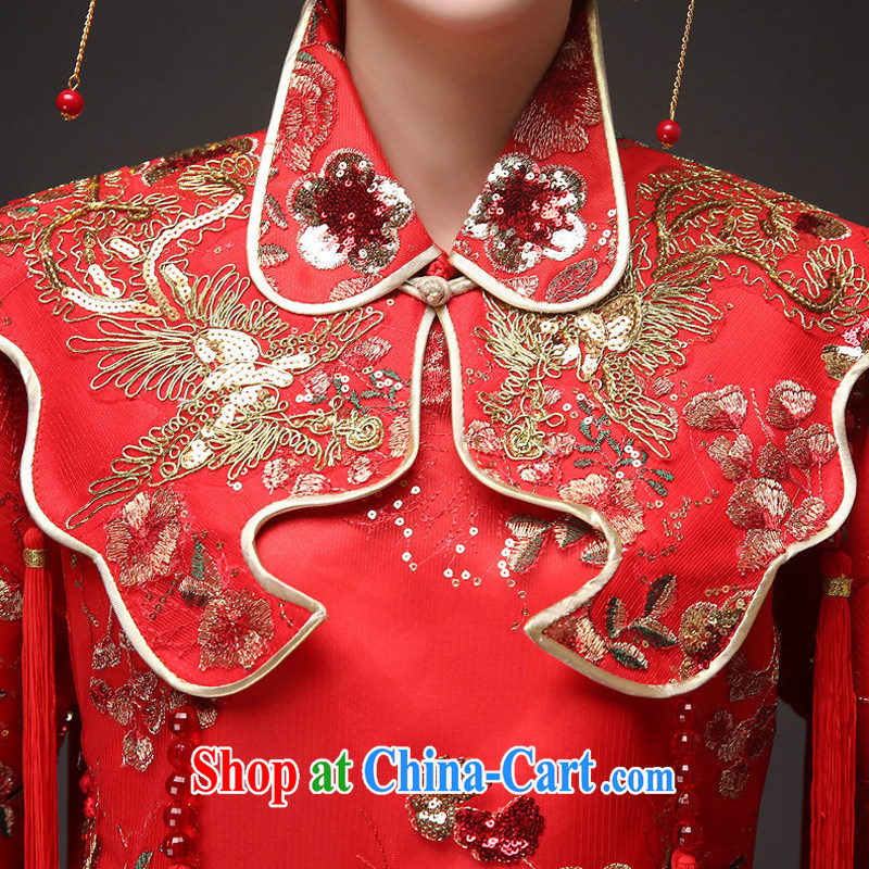 Su-wo Service Bridal Chinese wedding dress red bows married Yi retro dresses 2015 spring and summer New Sau kimono red XXL, love China, and, shopping on the Internet