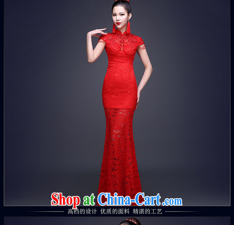 Marriages at Merlion Openwork long marriage toast serving retro improved 2015 New Evening Dress long dresses, the red can be done without the not-for-pictures, price, brand platters! Elections are good character, the national distribution, so why buy now enjoy more preferential! Health