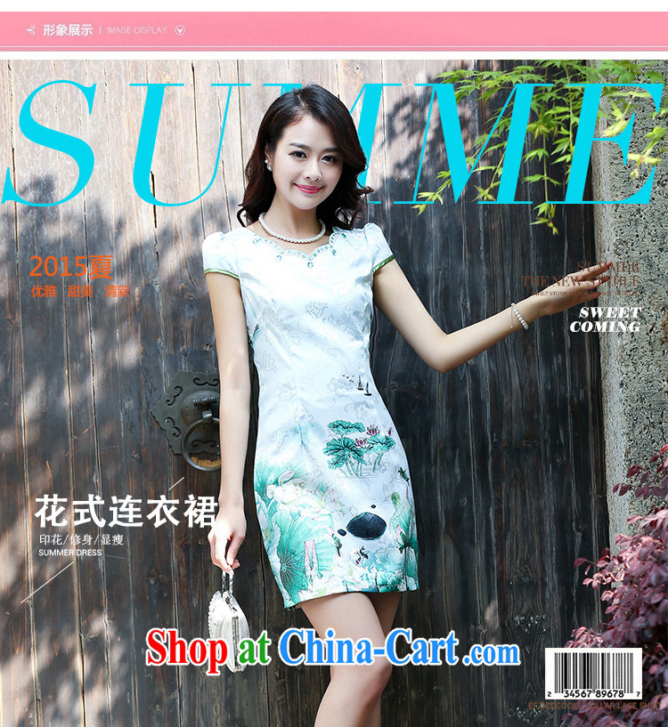 Air Shu Diane 2015 new summer cotton MA the cheongsam retro pink floral stamp improved cheongsam dress lilac XL pictures, price, brand platters! Elections are good character, the national distribution, so why buy now enjoy more preferential! Health
