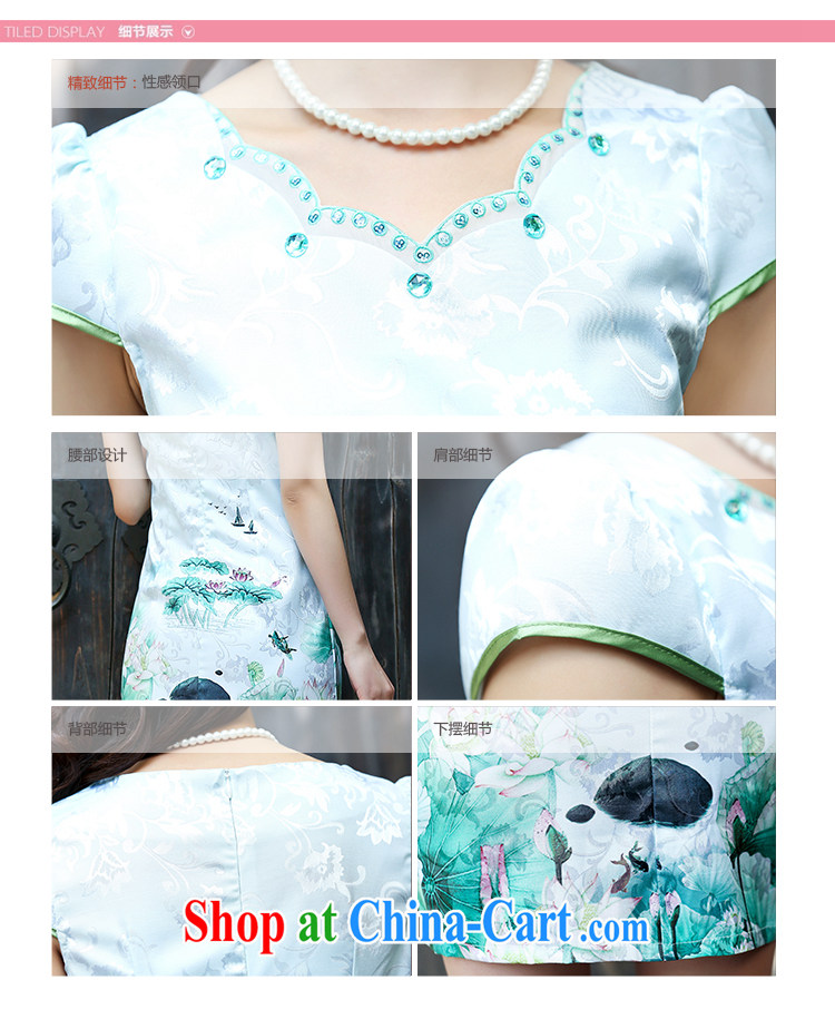 Air Shu Diane 2015 new summer cotton MA the cheongsam retro pink floral stamp improved cheongsam dress lilac XL pictures, price, brand platters! Elections are good character, the national distribution, so why buy now enjoy more preferential! Health