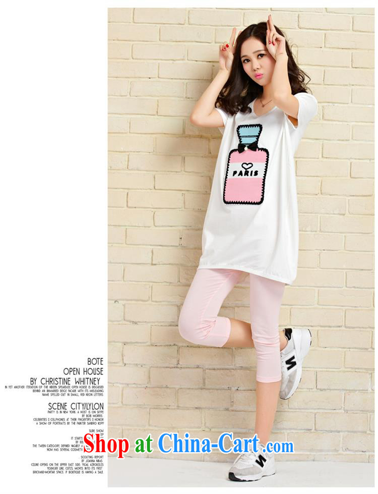 2015 Korean T-shirt Womens short-sleeved shirts large, female, long, thick mm pregnant women with T-shirt perfume bottle summer T shirt white 3XL pictures, price, brand platters! Elections are good character, the national distribution, so why buy now enjoy more preferential! Health