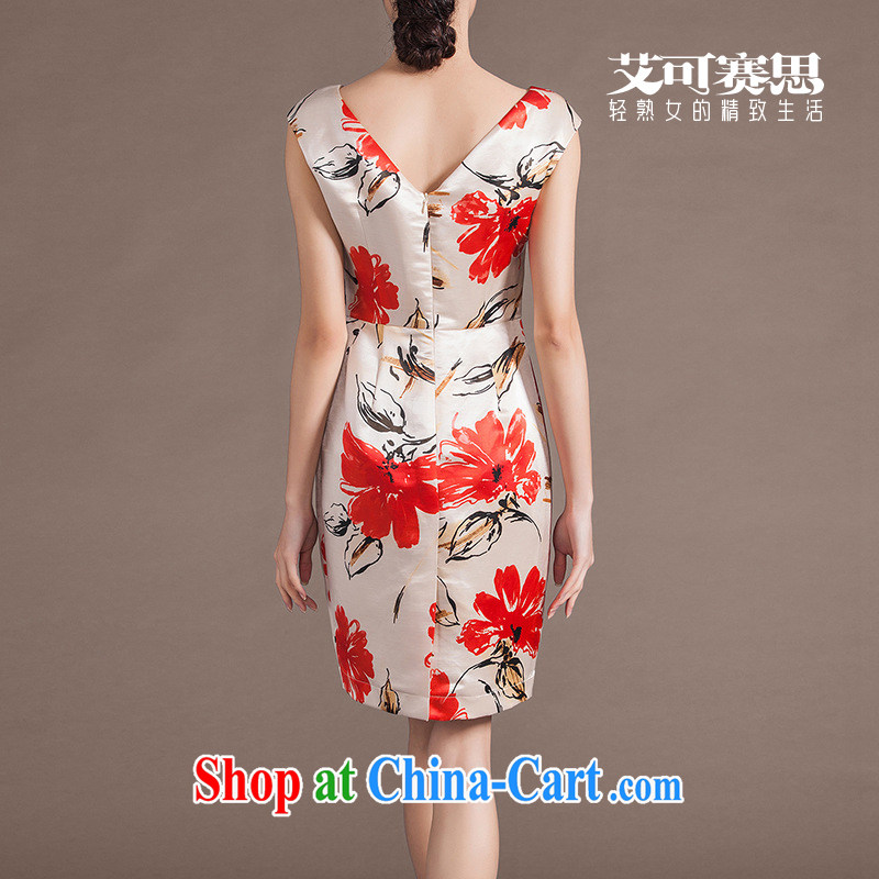 2015 summer commuter OL dresses and elegant graphics thin digital stamp dresses MOM red, the game can be, and, on-line shopping