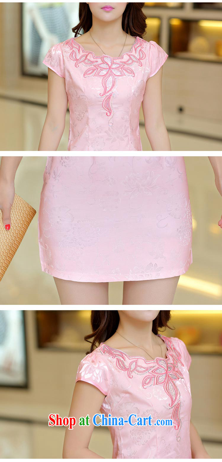 Summer 2015 new dress is improved cheongsam dress graphics thin beauty Ms. outfit aura daily dress 1601 pink XL pictures, price, brand platters! Elections are good character, the national distribution, so why buy now enjoy more preferential! Health