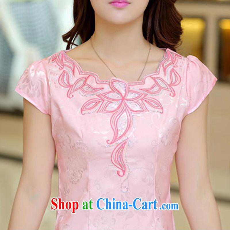 Summer 2015 new dress is improved cheongsam dress graphics thin beauty Ms. outfit aura daily dress 1601 pink XL, Chun Yat-wah (QueensMakings), online shopping
