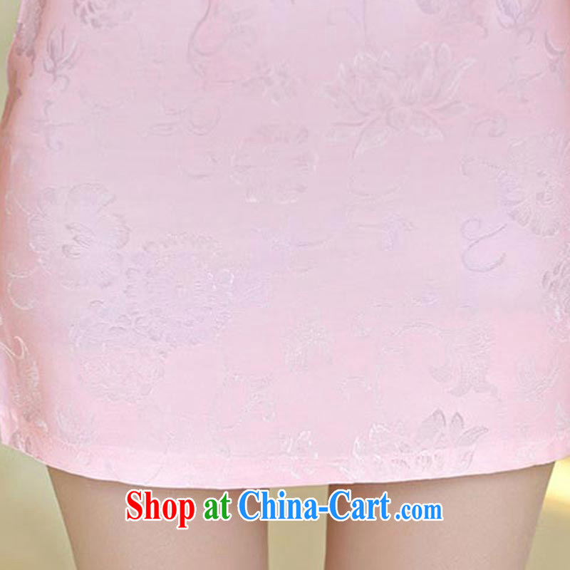 Summer 2015 new dress is improved cheongsam dress graphics thin beauty Ms. outfit aura daily dress 1601 pink XL, Chun Yat-wah (QueensMakings), online shopping