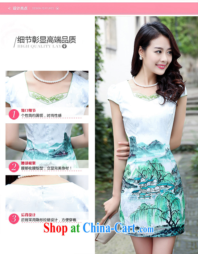 Air Shu Diane cheongsam dress short 2015 new summer day, clothing and stylish beauty retro jacquard skirts female green willows XL pictures, price, brand platters! Elections are good character, the national distribution, so why buy now enjoy more preferential! Health