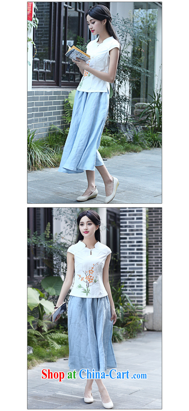 China classic summer hand-painted cotton mA short-sleeved T-shirt cheongsam Chinese, summer antique Chinese improved literary light green XXL pictures, price, brand platters! Elections are good character, the national distribution, so why buy now enjoy more preferential! Health