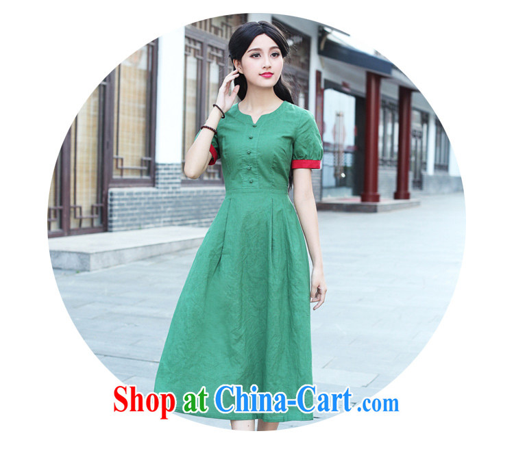 China classic original Solid Color cotton the daily, qipao dresses summer retro improved stylish art van red XXL pictures, price, brand platters! Elections are good character, the national distribution, so why buy now enjoy more preferential! Health