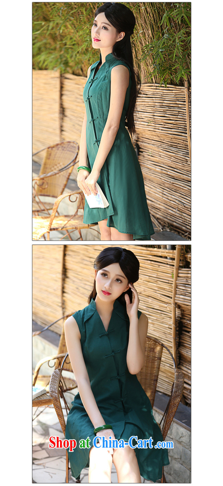 2015 new improved cotton the cheongsam dress summer day, retro style arts small fresh beauty copper Green S pictures, price, brand platters! Elections are good character, the national distribution, so why buy now enjoy more preferential! Health