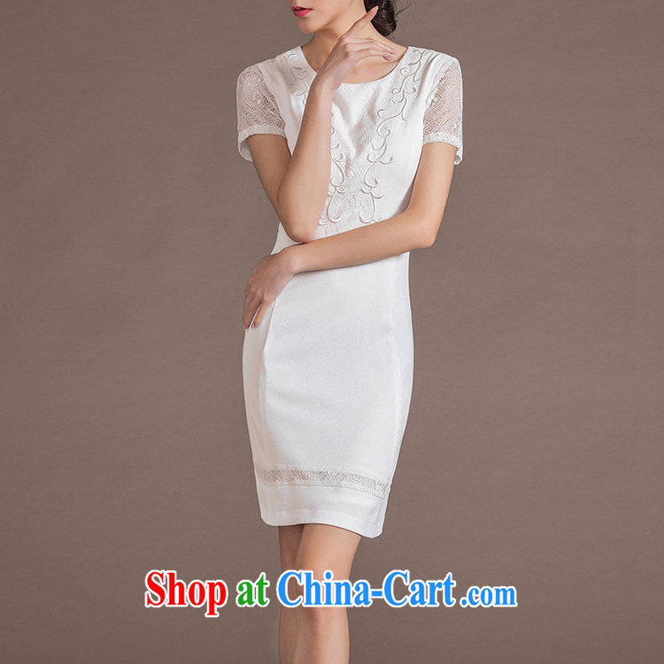 The race to the 2015 summer round-collar short-sleeve beauty graphics thin commuter OL dresses with a large, solid-colored embroidered career female white xxl pictures, price, brand platters! Elections are good character, the national distribution, so why buy now enjoy more preferential! Health