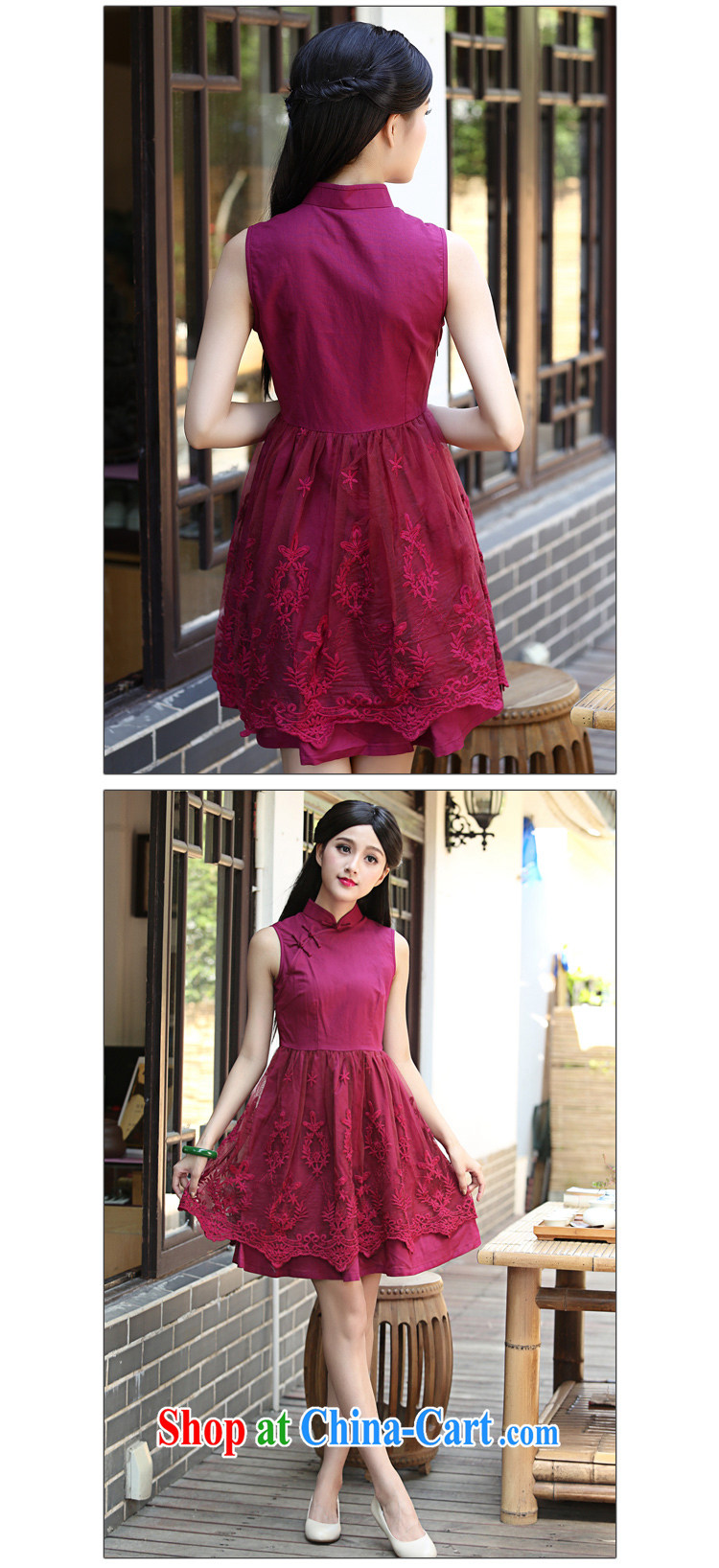China classic cotton Ma lace improved daily, qipao dresses and elegant classic beauty aura 2015 summer silver scarlet XXL pictures, price, brand platters! Elections are good character, the national distribution, so why buy now enjoy more preferential! Health